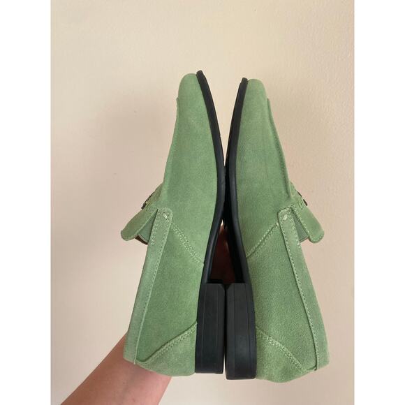EUC Stacy Adams Quincy Moc Toe Bit Slip-On Loafers Pistachio Green Suede Sz 7.5 main image 6